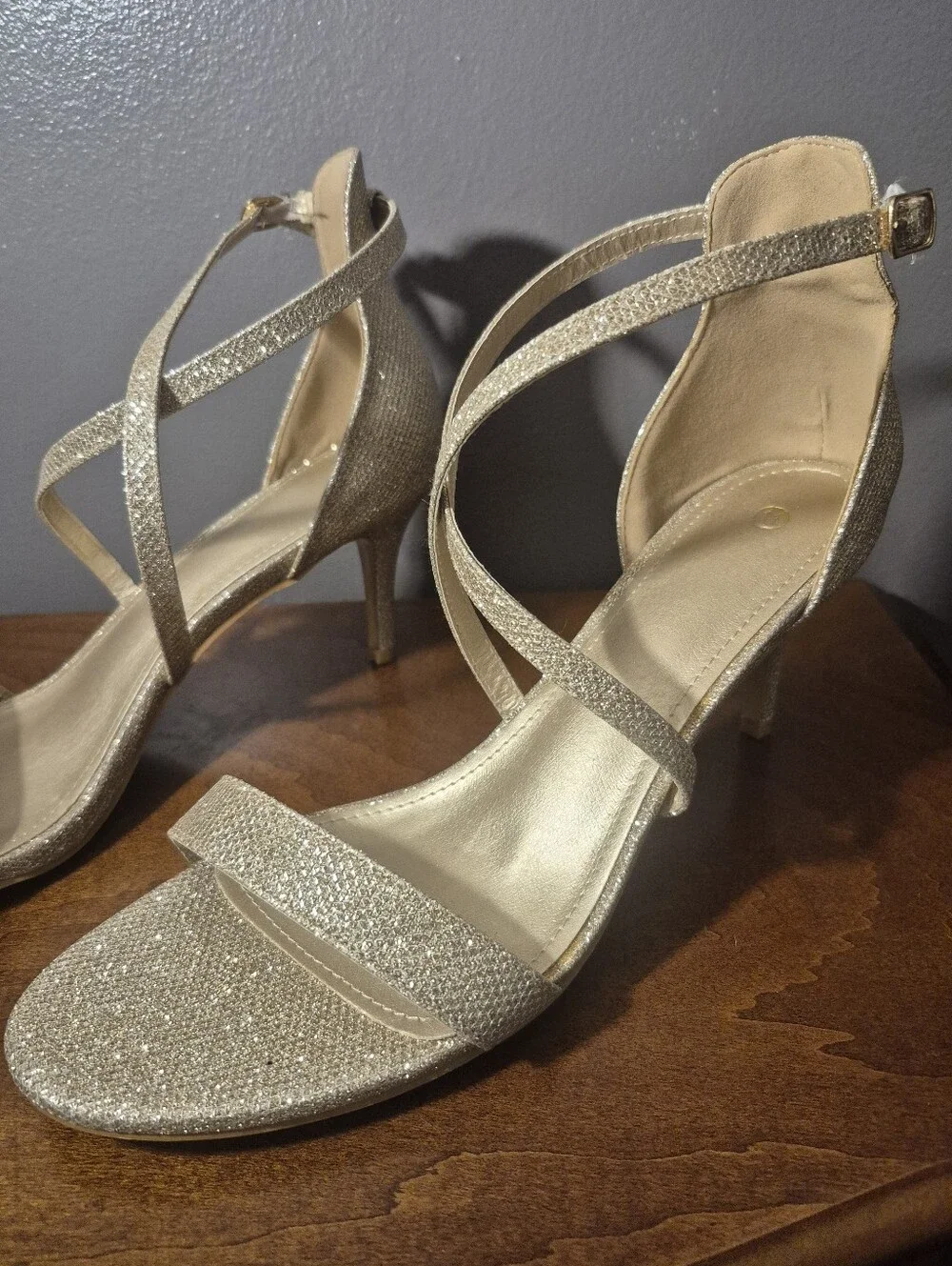 Strappy Metallic Gold Women's Dress Sandals